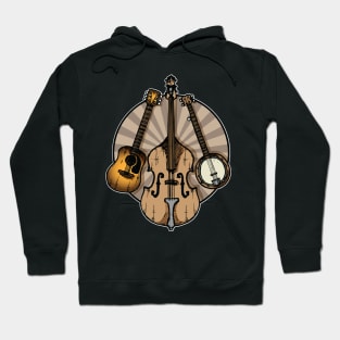 Folk Music/Bluegrass Instruments Sepia Hoodie